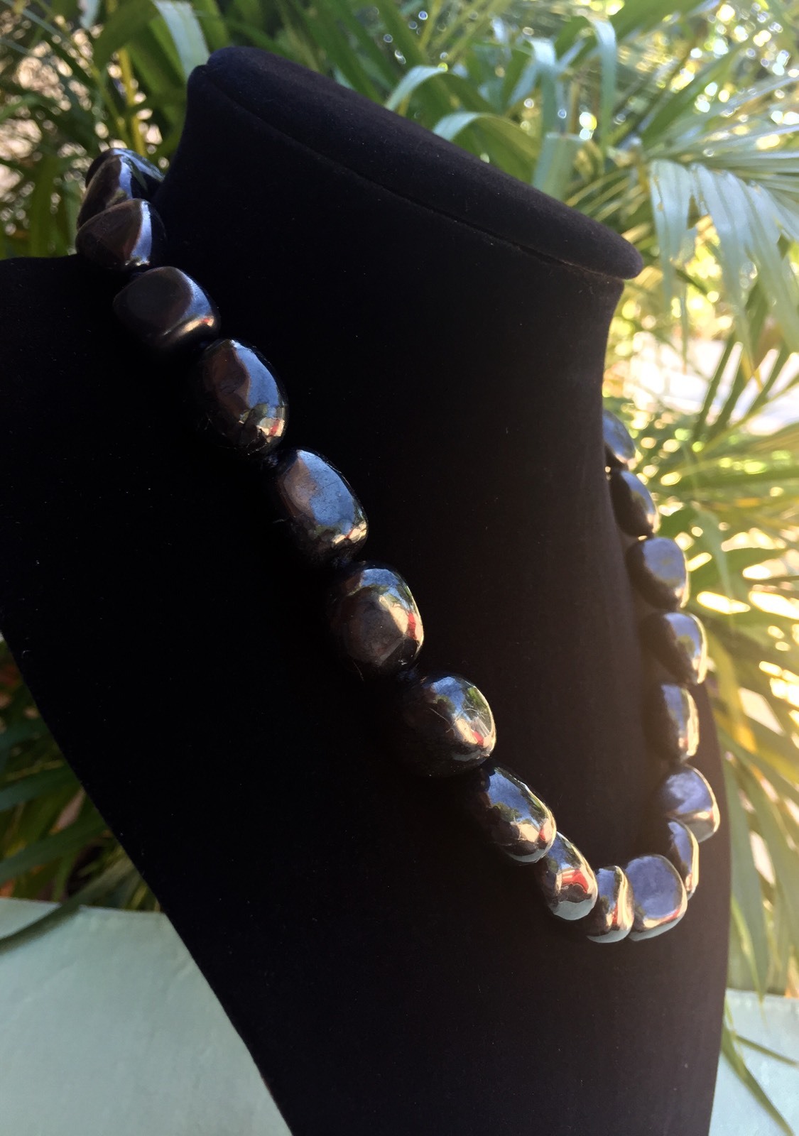 Elite Shungite Necklace Noble Shungite Tumbled Nugget Necklace Chain Karelia.