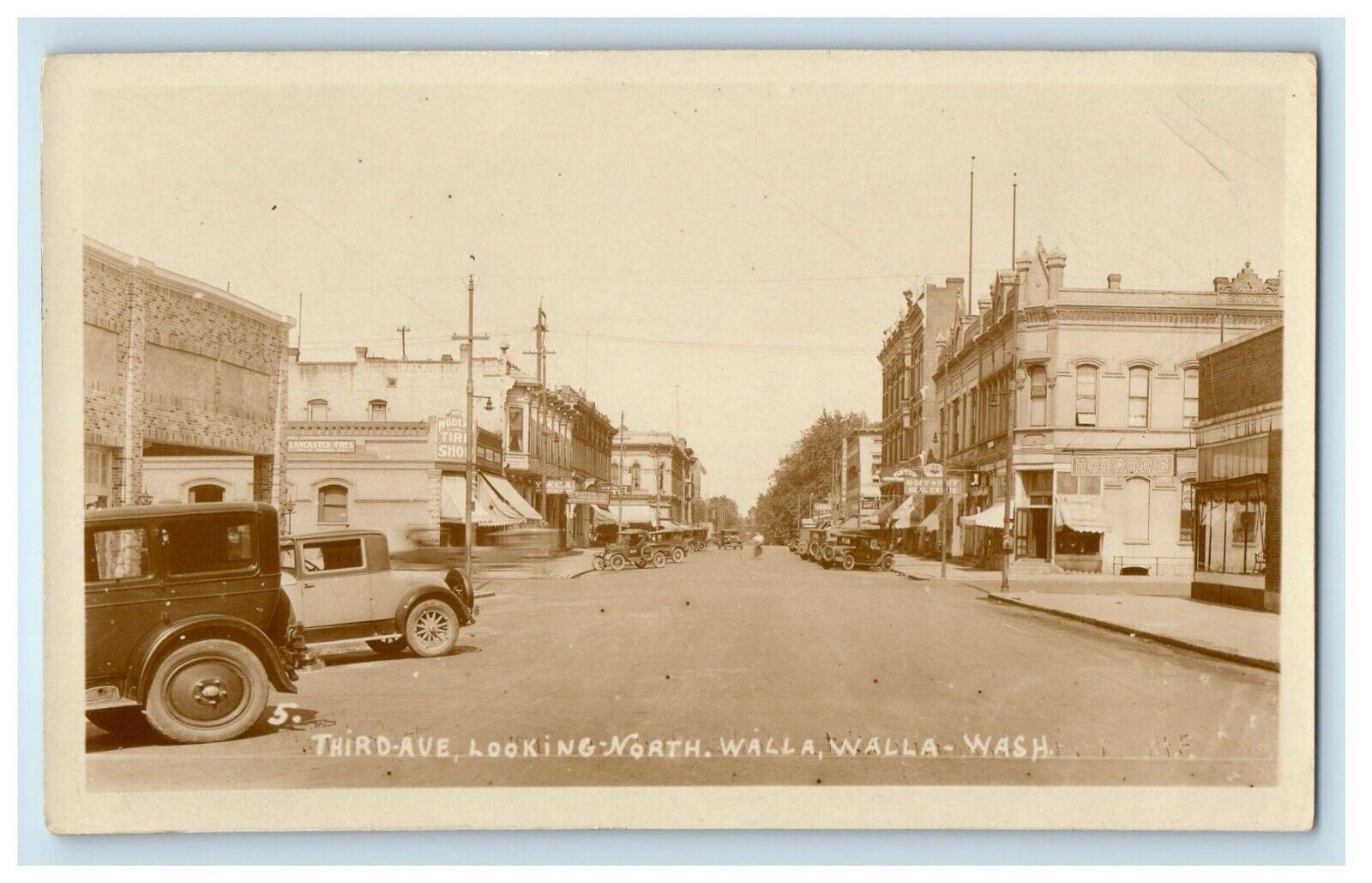 c1930's Third Ave Looking North Walla Walla Washington WA RPPC Photo Postcard c1930's Third Ave Looking North Walla Walla Washington WA RPPC Photo Postcard