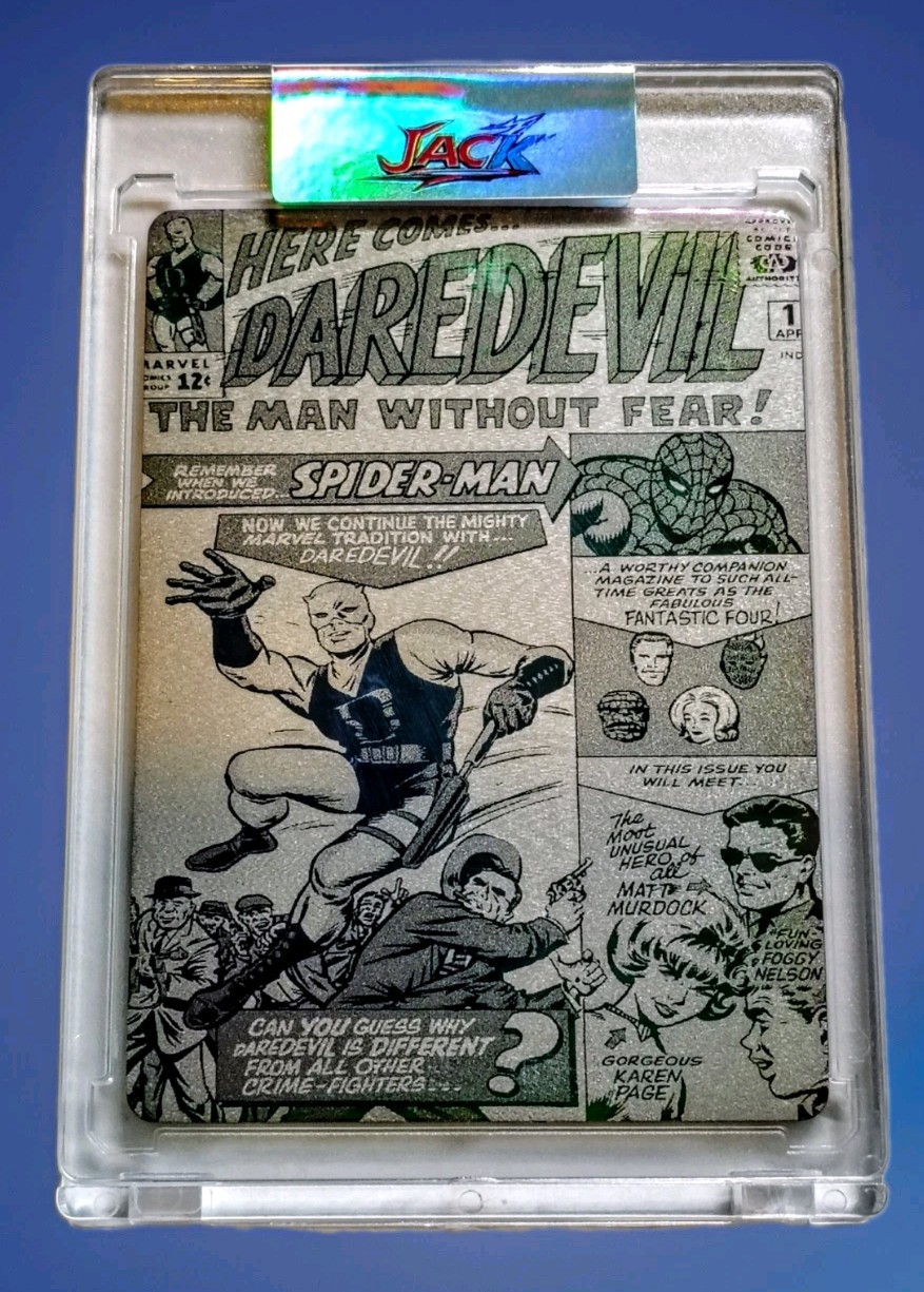 Daredevil #1 Metal Trading Card In Custom Acrylic Case Rare #2/3 Daredevil #1 Metal Trading Card In Custom Acrylic Case Rare #2/3