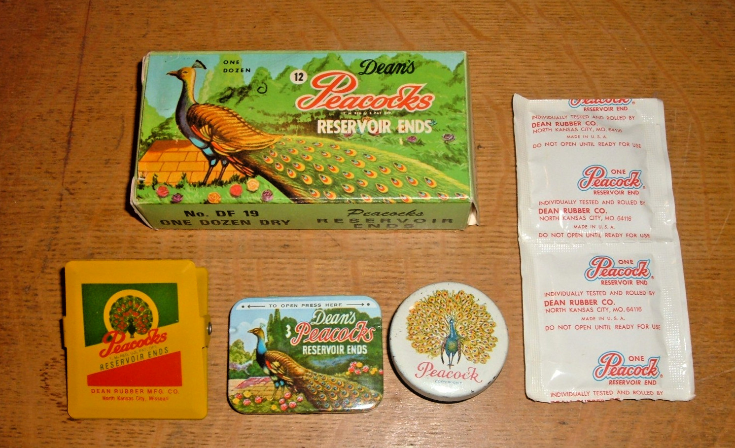 Vintage Dean's Peacocks Advertising Condoms 4 Items