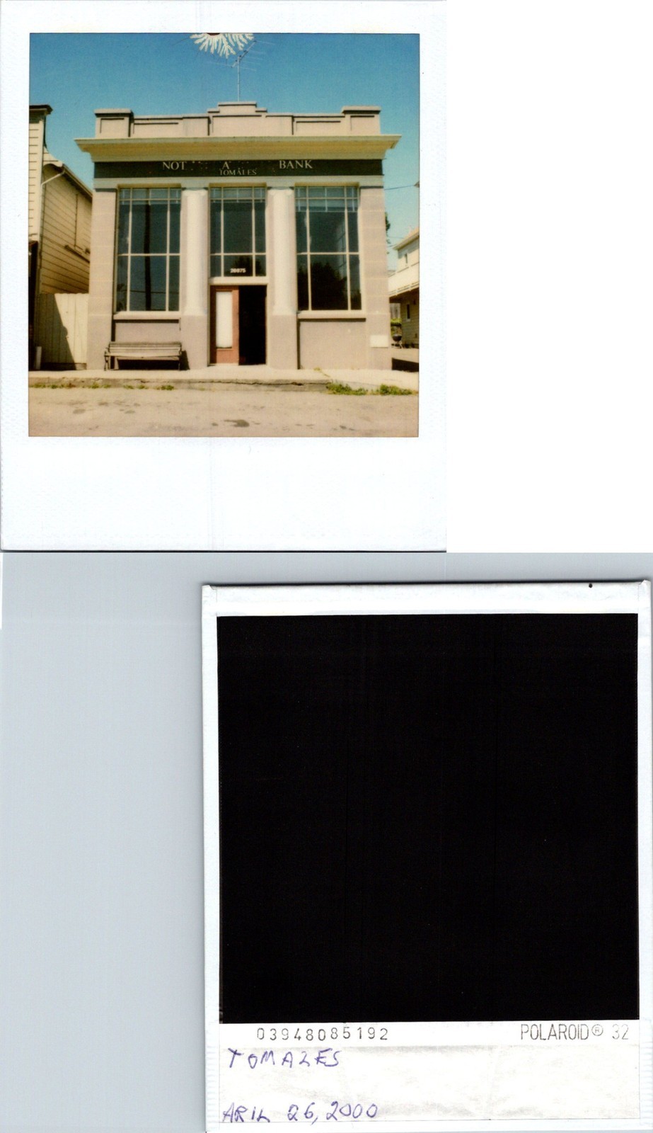 Not a Bank on the main street Tomales CA Polaroid Found Photo V0606