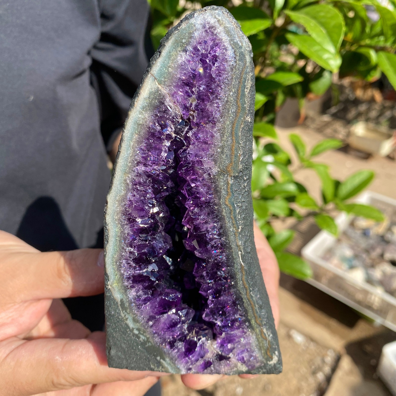 1.3lb Natural Amethyst geode quartz cluster crystal Rough specimen Healing