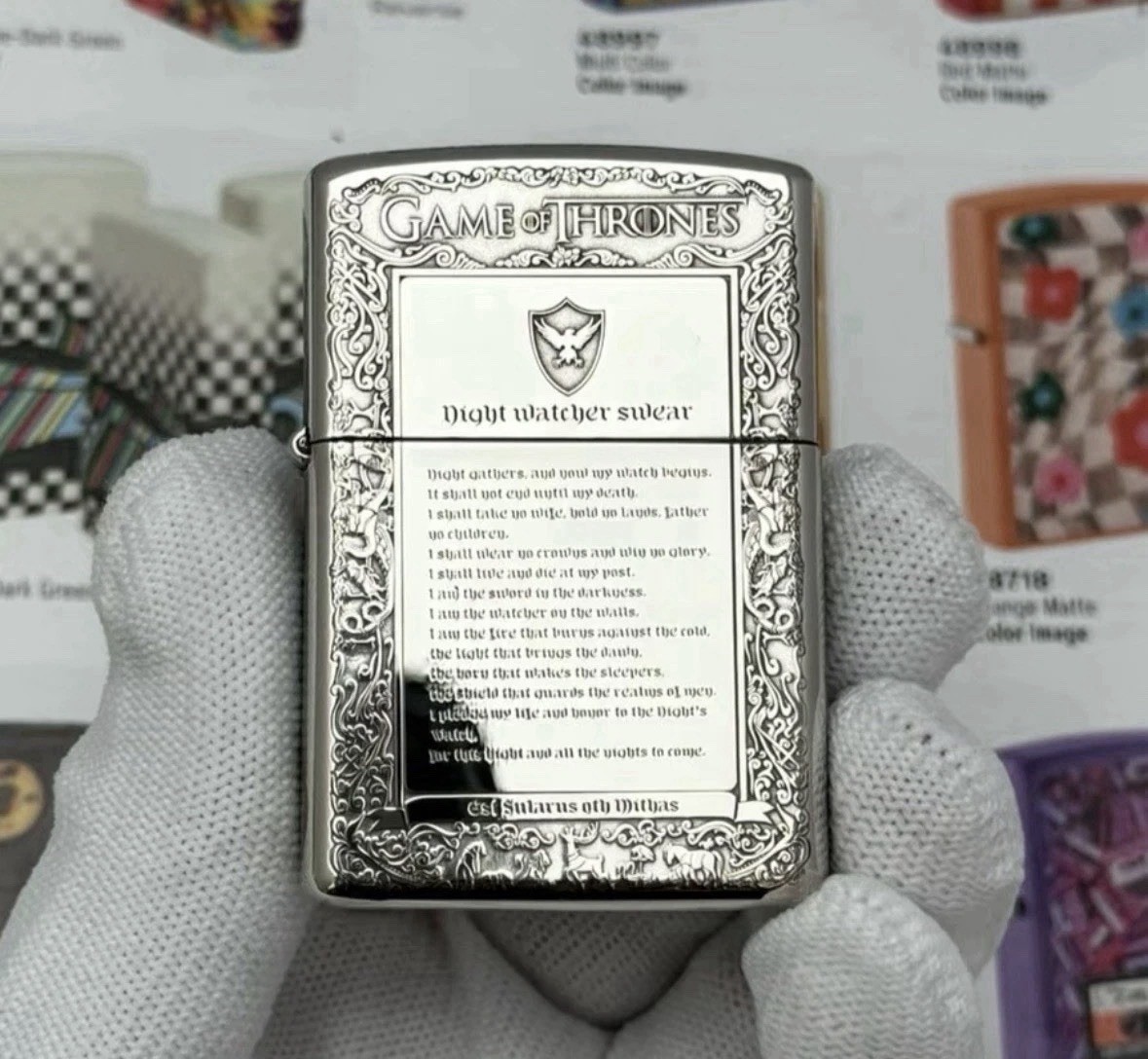 Game Of Thrones GOT zippo Lighter Silver 5 Sides In a New Box Game Of Thrones GOT zippo Lighter Silver 5 Sides In a New Box