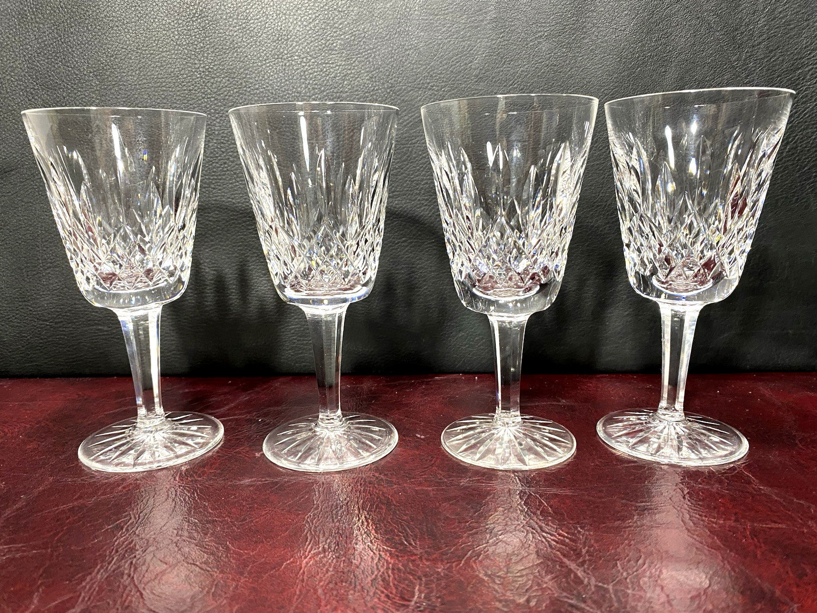Waterford Crystal LISMORE Claret Wine Glasses 5.5”in  Lot of 4