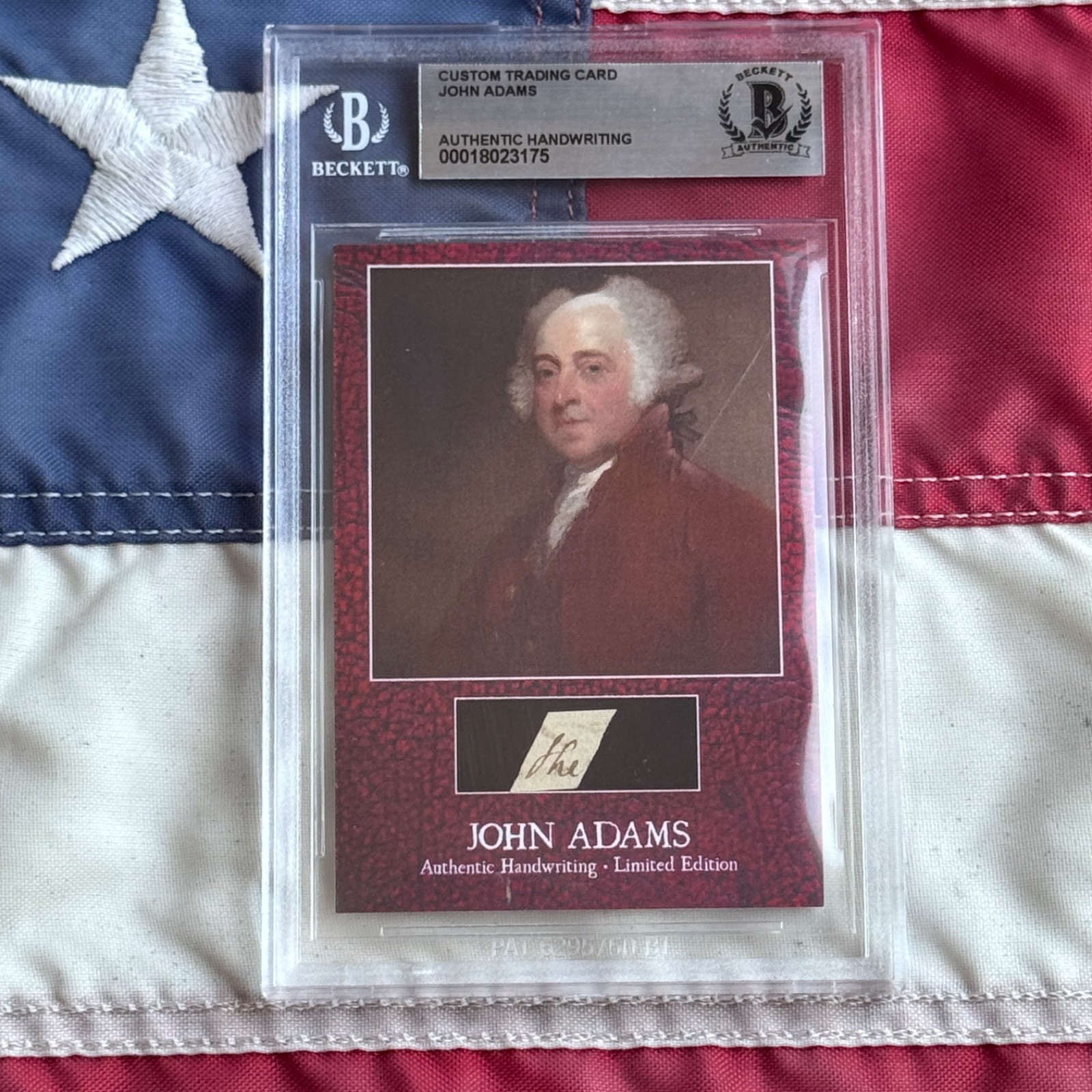 John Adams Handwritten Word Removed From a Beckett Autograph Document Signed