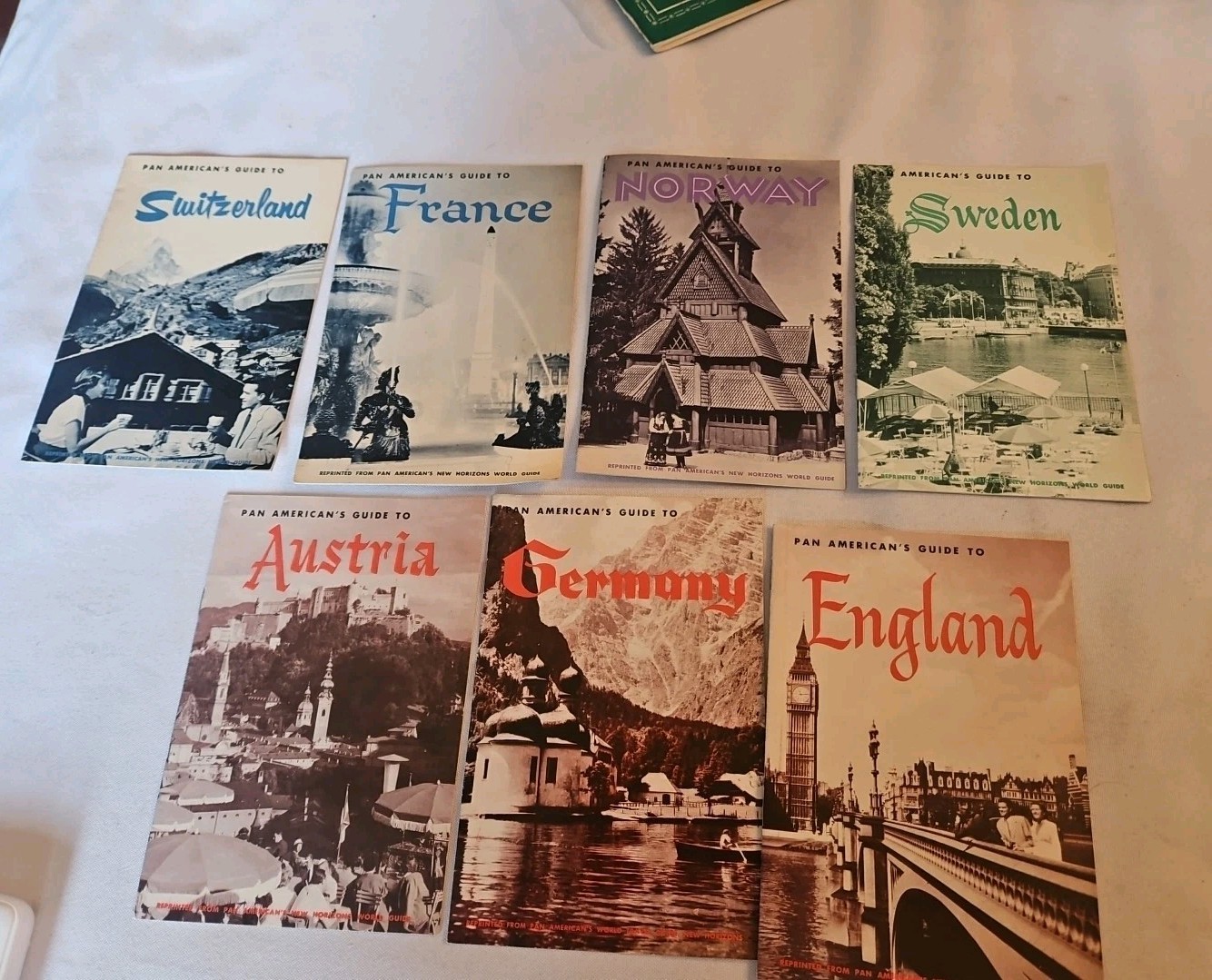 Vintage Pan American's Guides To European Countries Lot Of 7 Color Booklets Vintage Pan American's Guides To European Countries Lot Of 7 Color Booklets