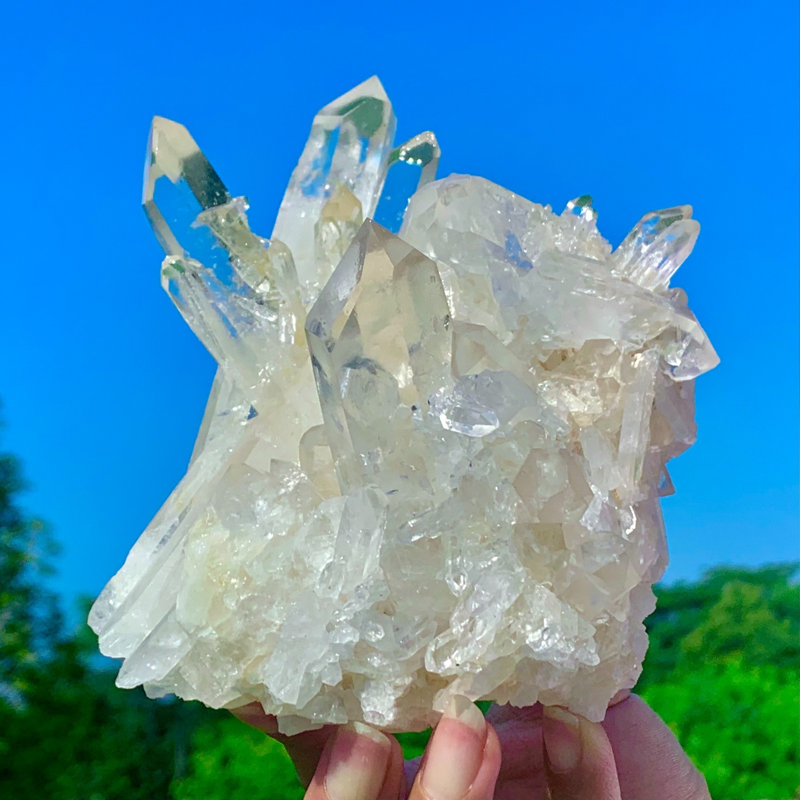 1.85LB  A+++Natural White Crystal Himalayan Quartz Gemstone Cluster/Specimen