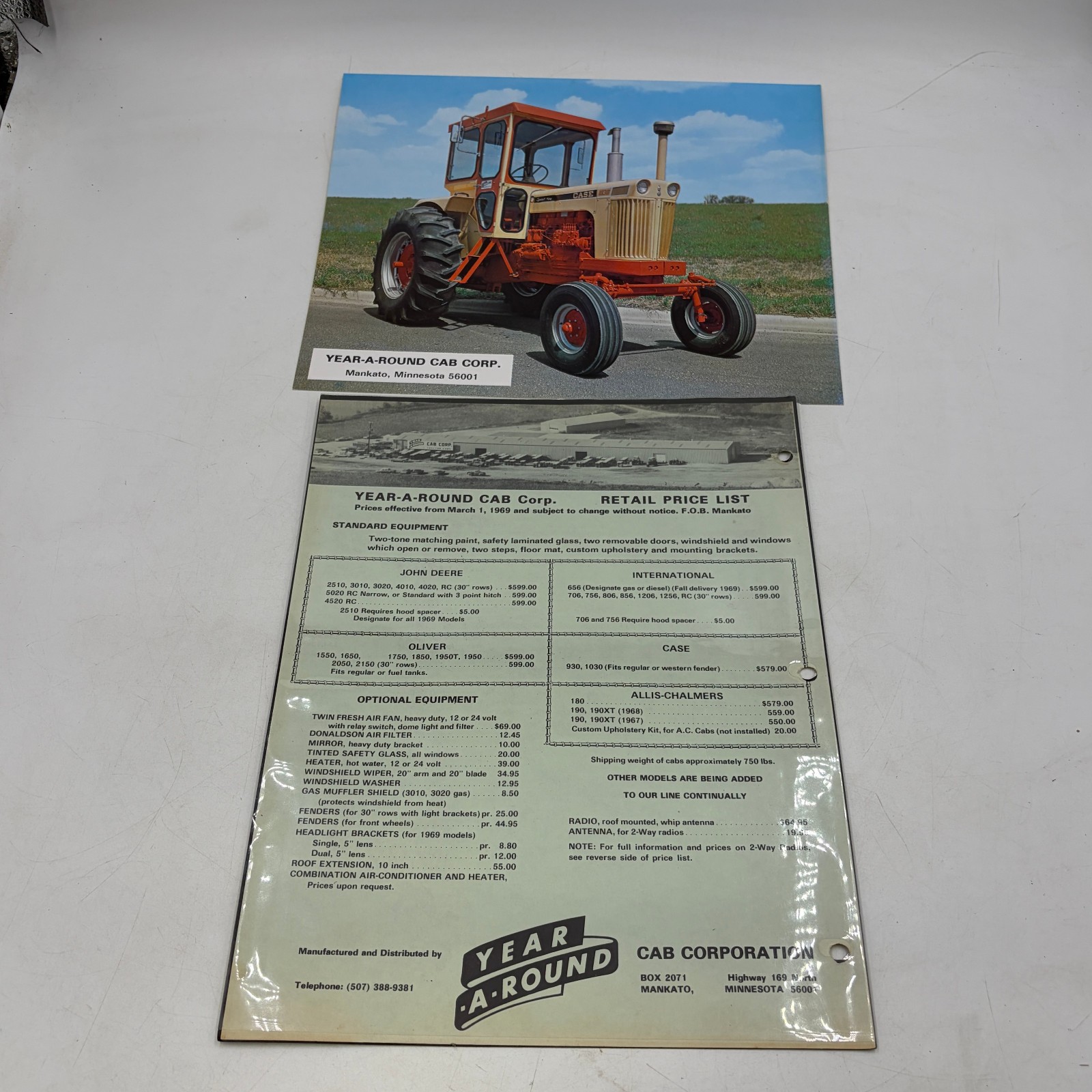 1969 Year-A-Round Cab Tractor Cab Retail Price List Case Deere IH Oliver w PIC 1969 Year-A-Round Cab Tractor Cab Retail Price List Case Deere IH Oliver w PIC