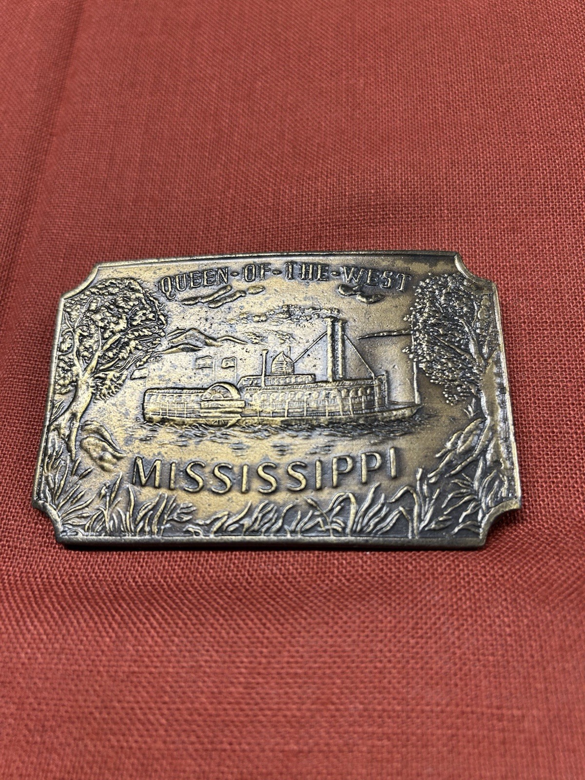 Vintage 1973 Bergamot Queen of the West Mississippi Riverboat Belt Buckle Vintage 1973 Bergamot Queen of the West Mississippi Riverboat Belt Buckle