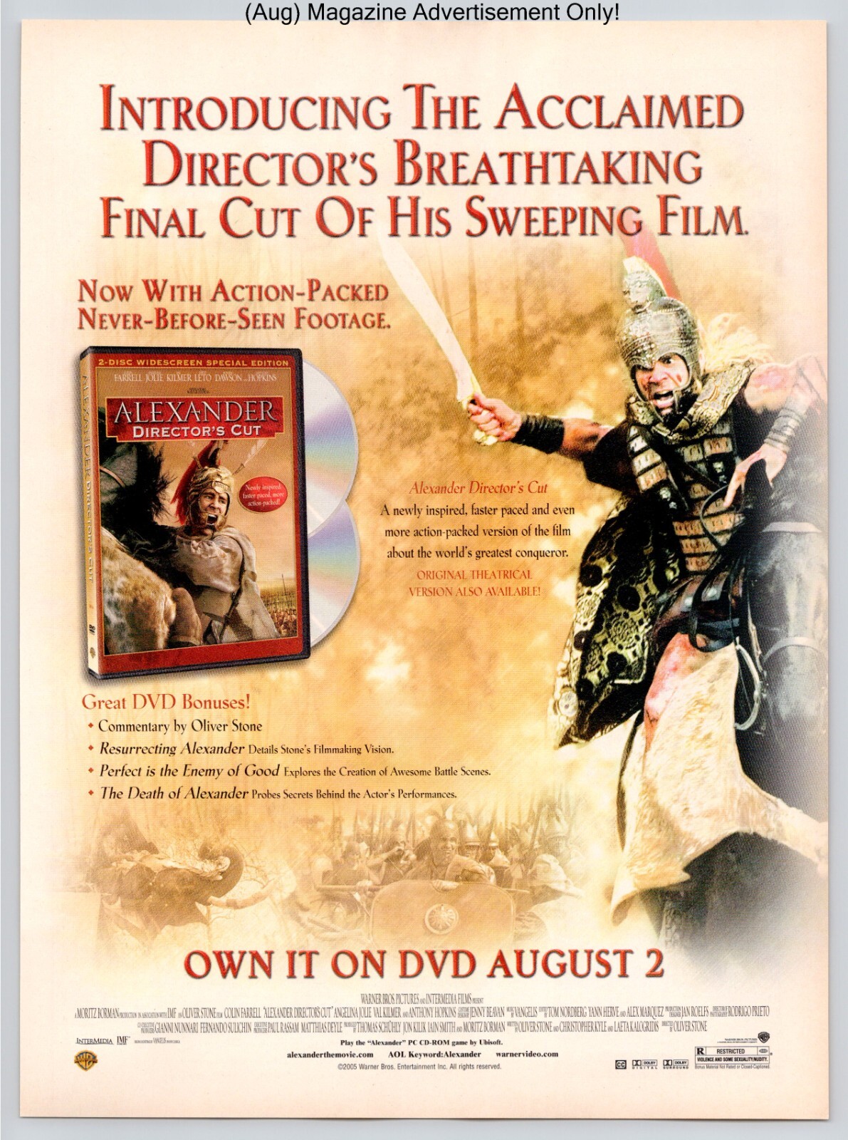 Alexander Director\'s Cut Promo 2005 Full Page Print Advertisement