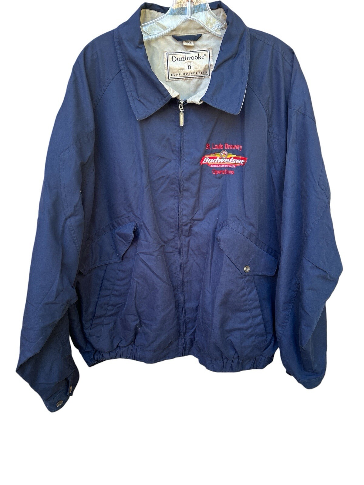 Budweiser St. Louis Operations Plant Jacket Anheuser Busch Beer Navy XXL Rare Budweiser St. Louis Operations Plant Jacket Anheuser Busch Beer Navy XXL Rare