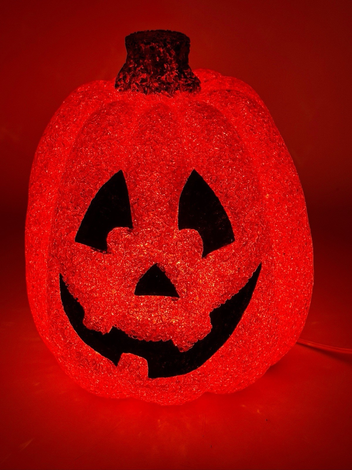 Vintage Seasons Halloween Light Up Pumpkin Jack O Lantern Melted Plastic Popcorn Vintage Seasons Halloween Light Up Pumpkin Jack O Lantern Melted Plastic Popcorn