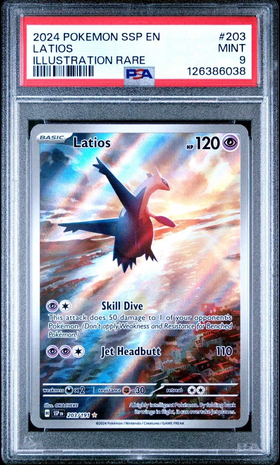 Pokémon Latios 203/191 Surging Sparks Illustration Rare PSA 9 MINT