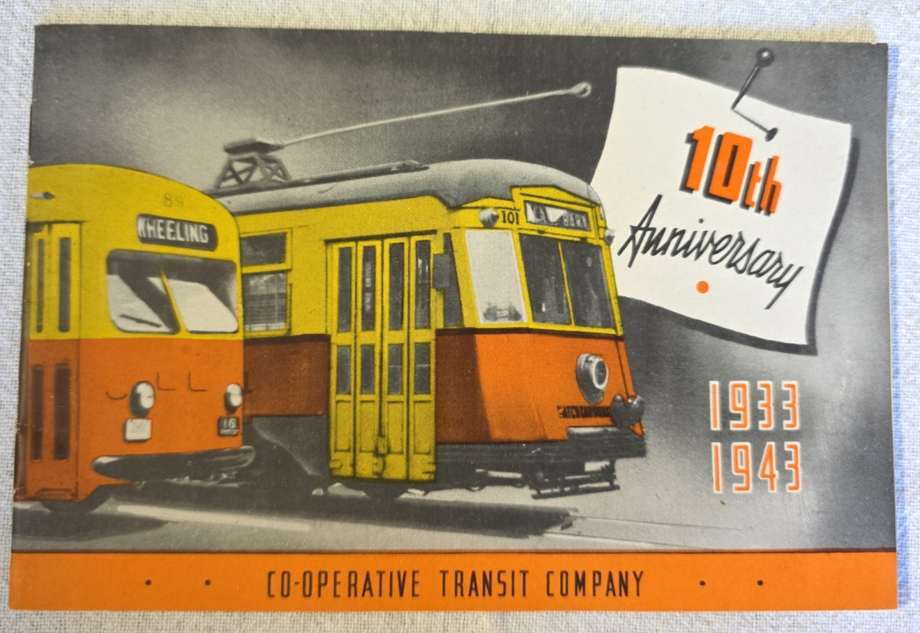 1944 Co-Operative Transit Co. 10th Anniversary Booklet Wheeling, WV Trolley Bus 1944 Co-Operative Transit Co. 10th Anniversary Booklet Wheeling, WV Trolley Bus