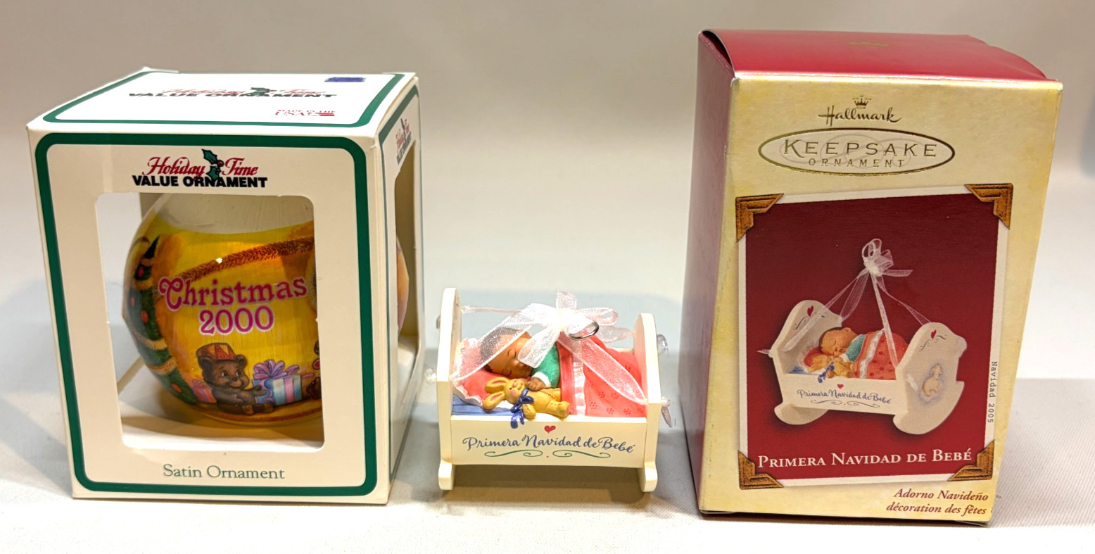 Vintage Christmas Ornament Lot - 2005 Hallmark Keepsake & 2000 Holiday Time Vintage Christmas Ornament Lot - 2005 Hallmark Keepsake & 2000 Holiday Time