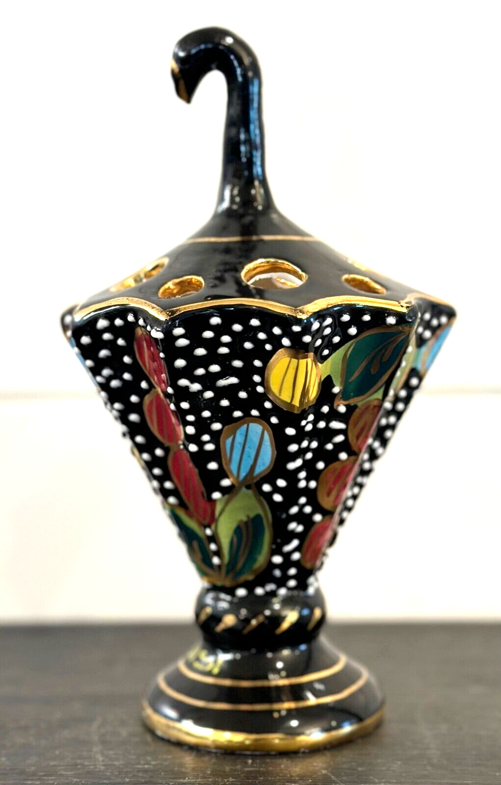 Vintage Fima Deruta Black Gold Centerpiece & Desk Accessory Vintage Fima Deruta Black Gold Centerpiece & Desk Accessory
