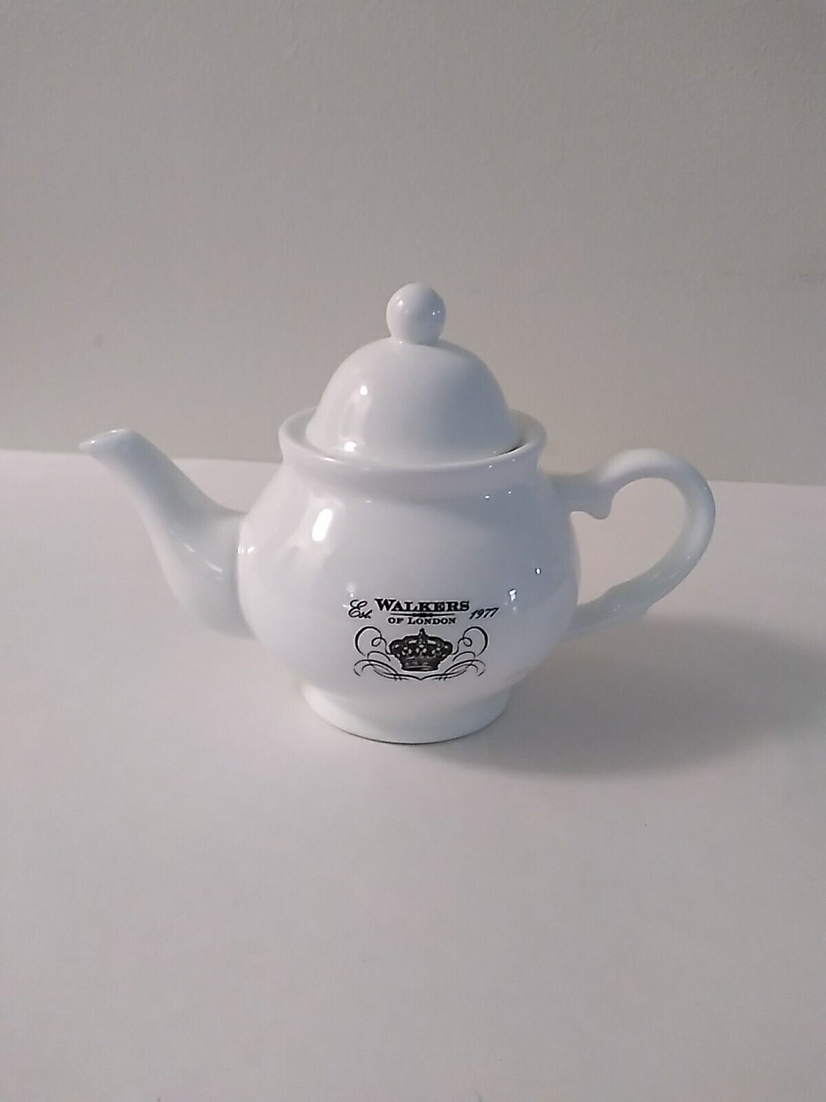 Vintage Est 1977 Walkers of London Teapot White Porcelain 