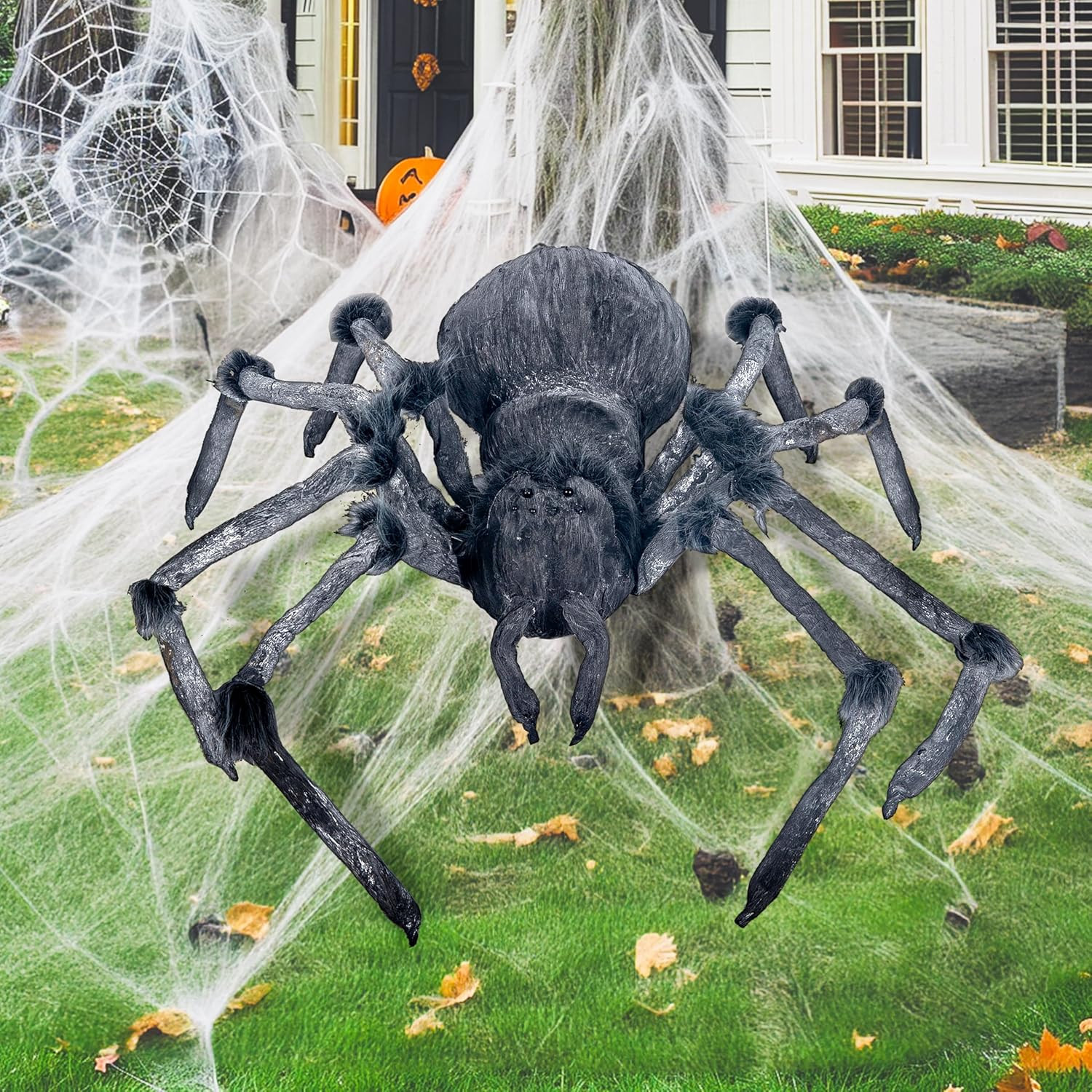 JOYIN Halloween Outdoor Decorations Giant Spider, 45” Scary 45 inch, Black JOYIN Halloween Outdoor Decorations Giant Spider, 45” Scary 45 inch, Black
