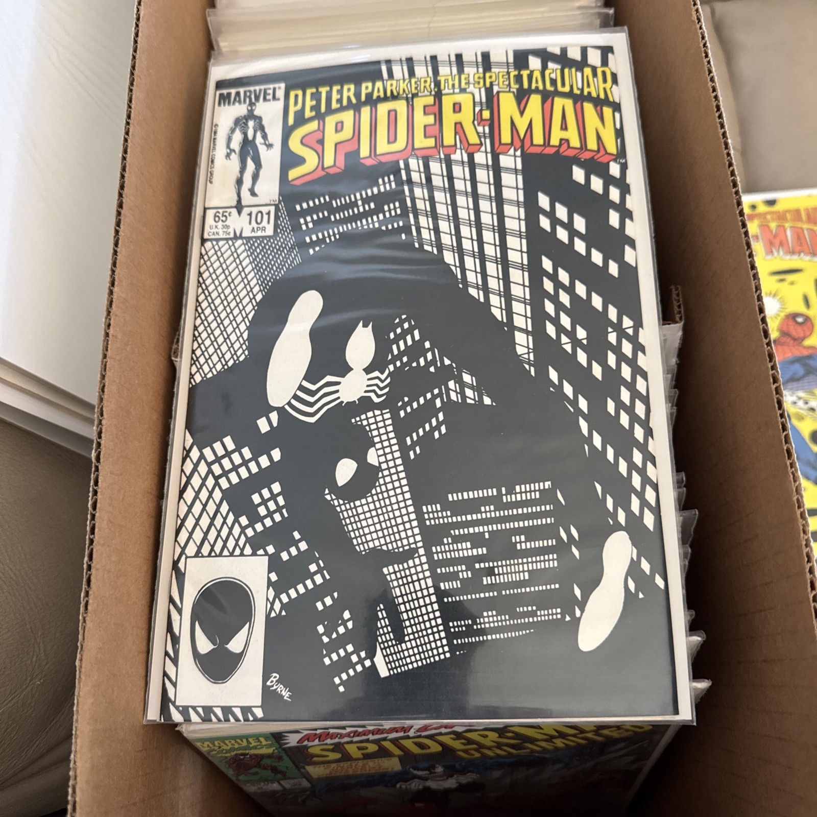 Spectacular Spider-Man #101 John Byne Negative Space Cover | Marvel 1985 NM