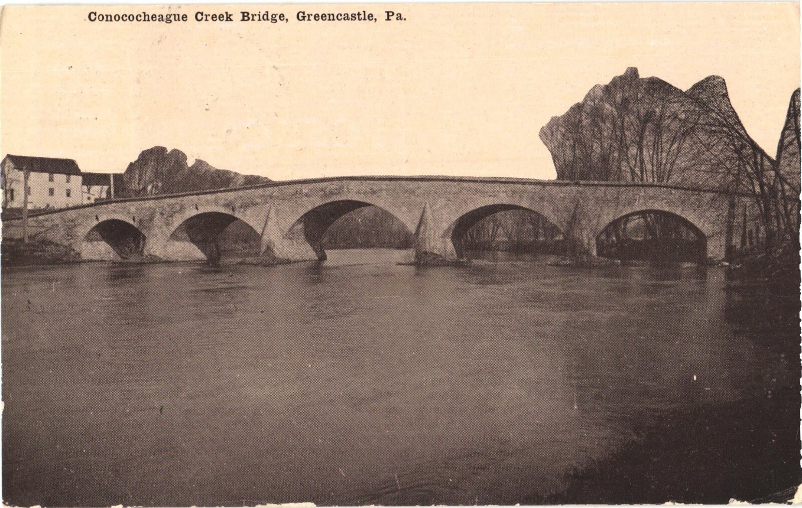 Greencastle PA Conococheague Creek Bridge Postcard 1912 Posted Pennsylvania Greencastle PA Conococheague Creek Bridge Postcard 1912 Posted Pennsylvania