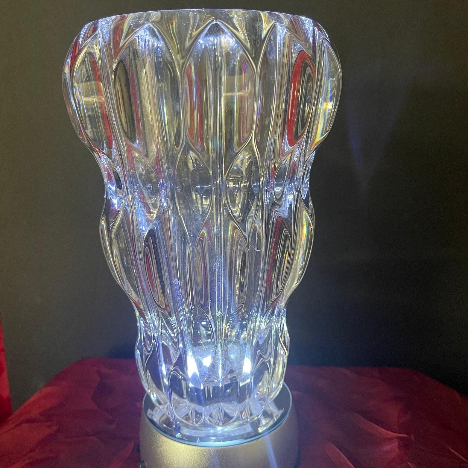 Rogaska Samobor 24% Lead Crystal Fluted Heavy Vase Made in Slovenia Clear 8