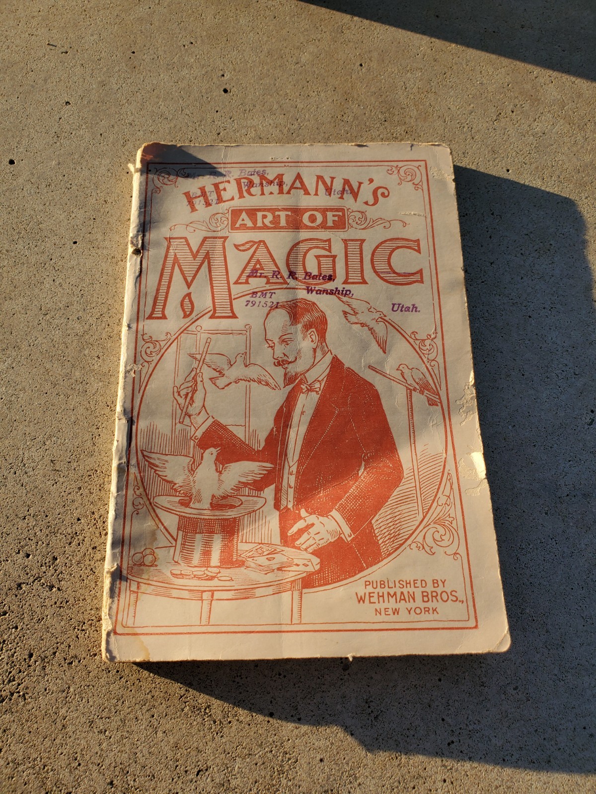 Antique c.1903 Hermann's Art of Magic Book Wehman Bros 158 Park Row NY Vintage