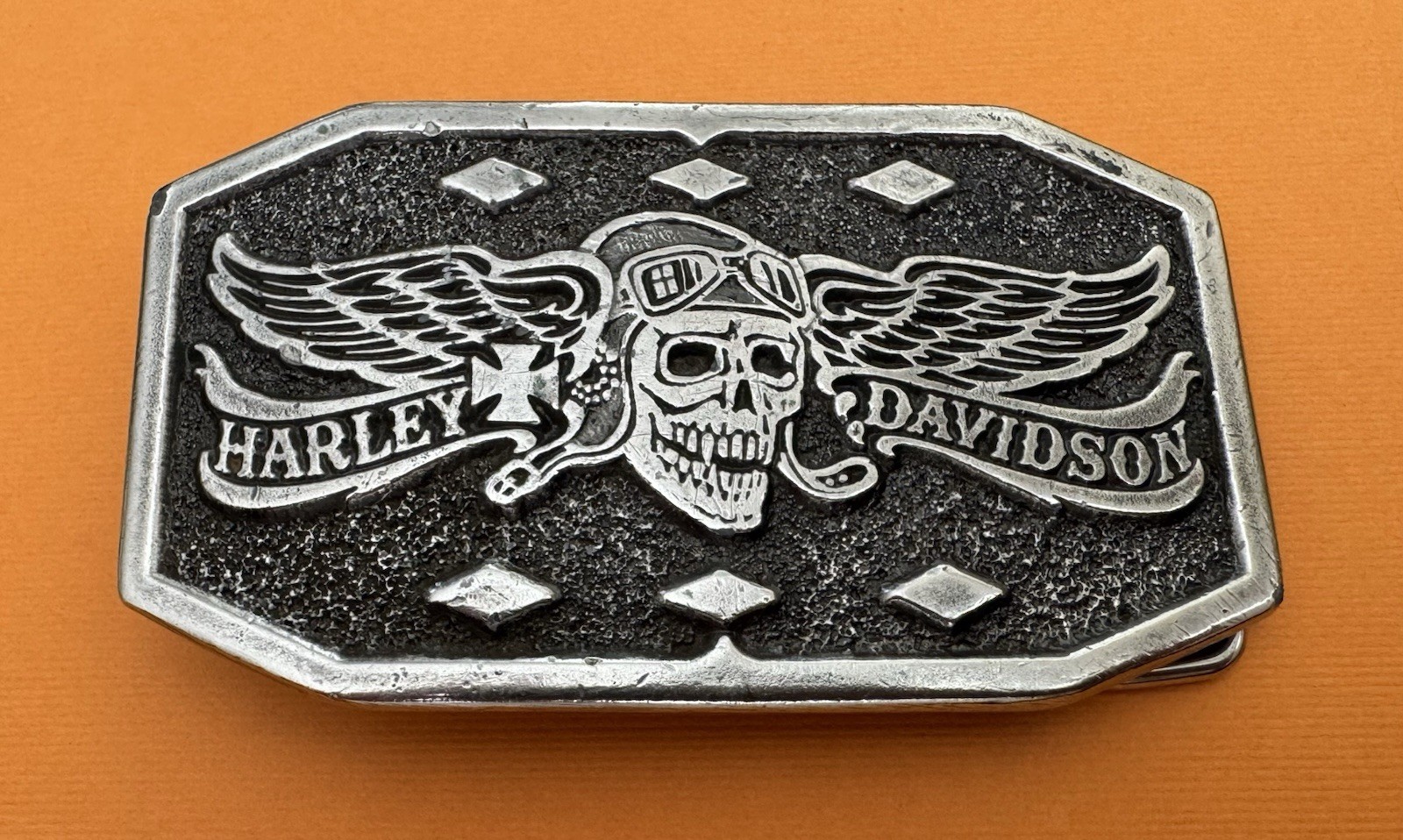 Vintage RARE 1975 Harley Davidson Winged Skull American Belt Buckle Model #602