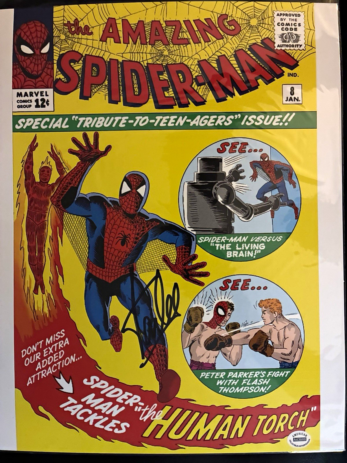 Marvel Amazing Spider-Man 11x14 poster Stan Lee Signed COA