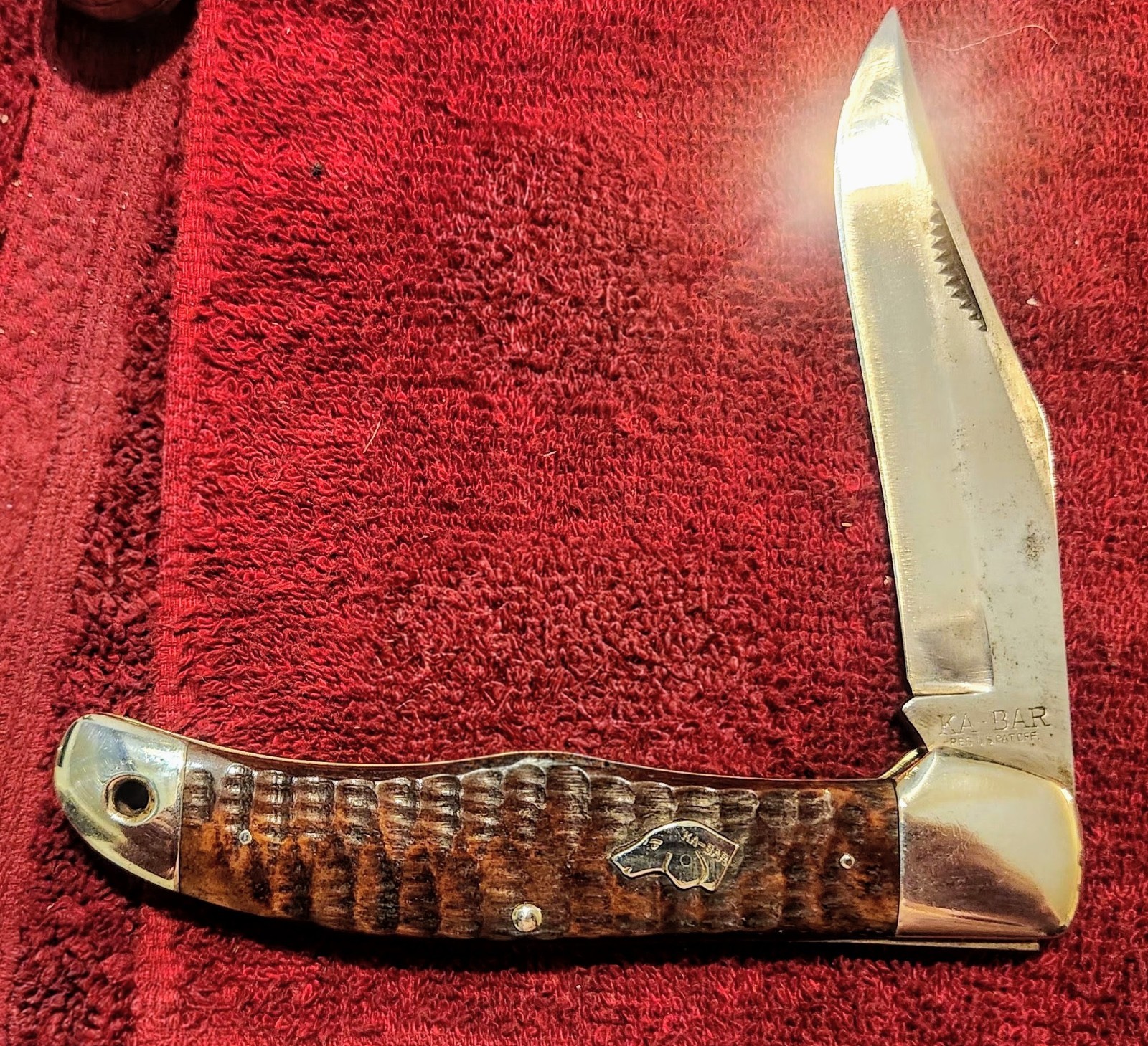Vintage Rare Etched  1923-1942  Ka-Bar/Union Cut Co. Olean NY.  Dog Head...