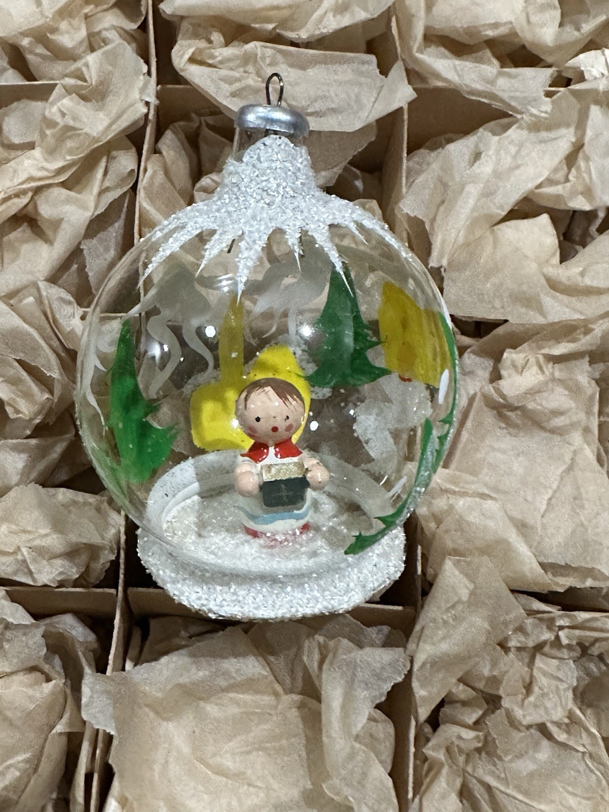 Vintage German Glass Globe Diorama Christmas Ornament Vintage German Glass Globe Diorama Christmas Ornament