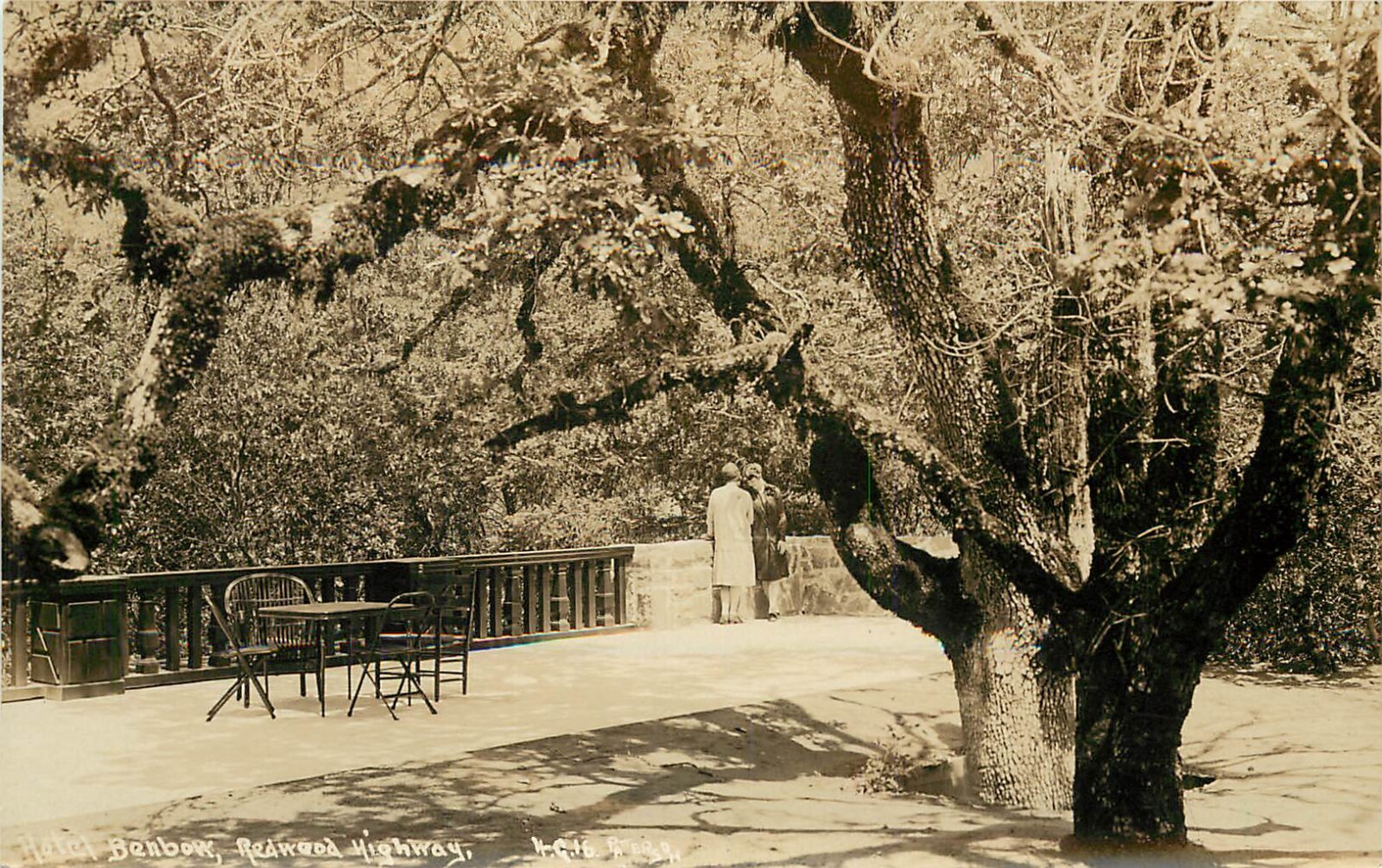Patterson RPPC 4.G.16 1920s Ladies on Terrace Benbow Inn Hotel Redwood Hwy CA