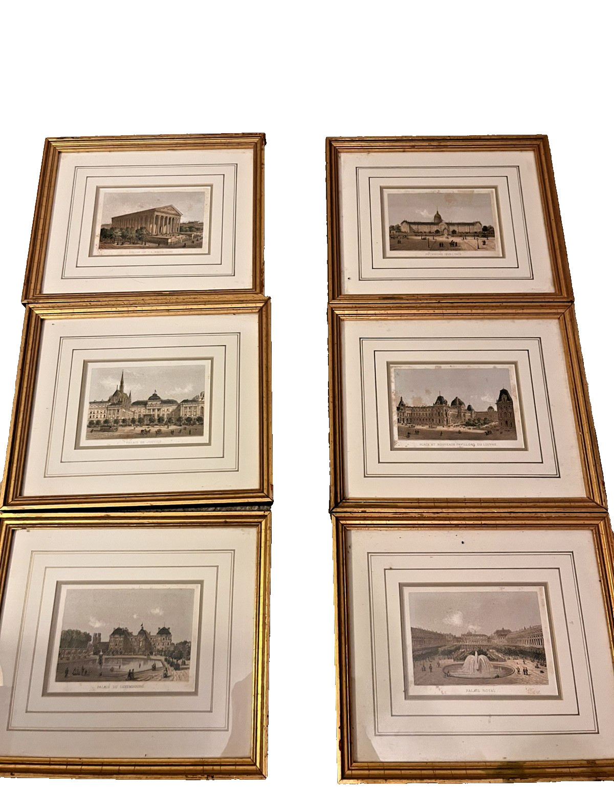 Set of 5 Vintage Paris Architectural Engravings-Gold Frames - 10 1/4 x 8 3/4 Set of 5 Vintage Paris Architectural Engravings-Gold Frames - 10 1/4 x 8 3/4