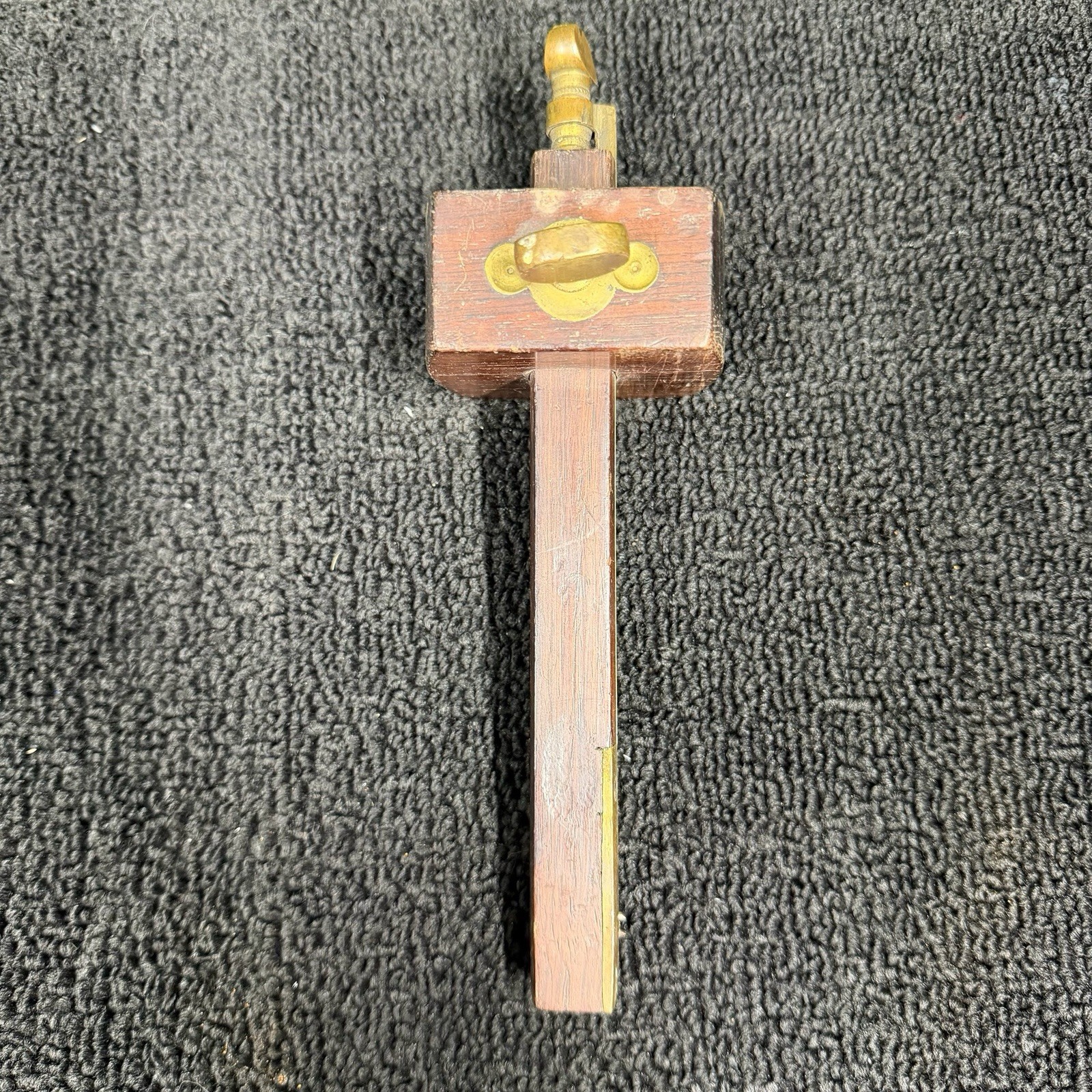 Antique Unmarked Mortise Marking Gauge Brass & Rosewood