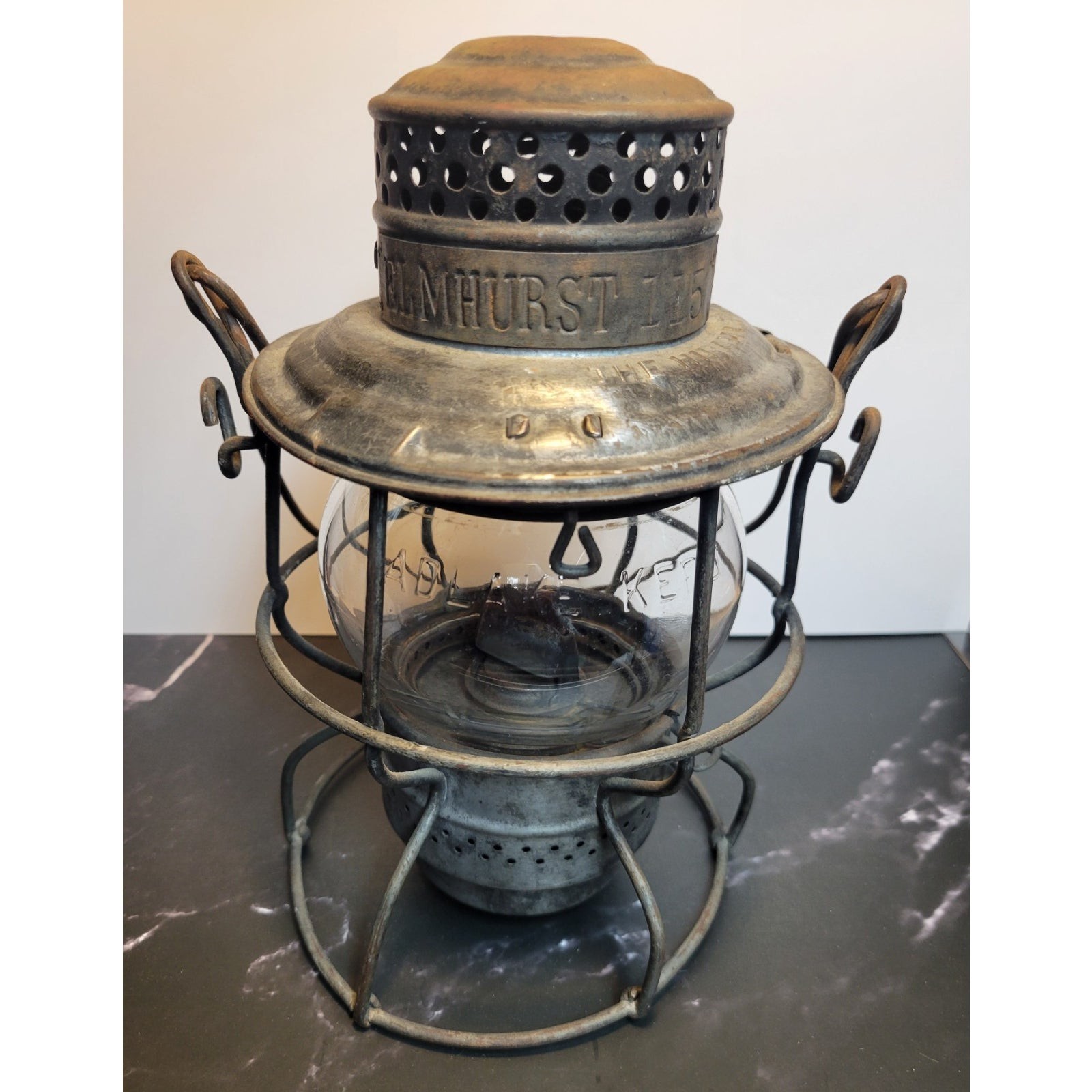 Antique Adlake Kero Railroad Lantern Hiram L. Piper Co. LDT. - Elmhurst 115 TAG
