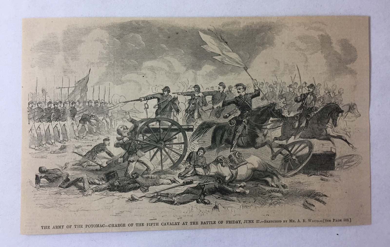1862 magazine engraving~ CHARGE OF THE FIFTH CAVALRY Battle Of Friday, June 27 1862 magazine engraving~ CHARGE OF THE FIFTH CAVALRY Battle Of Friday, June 27