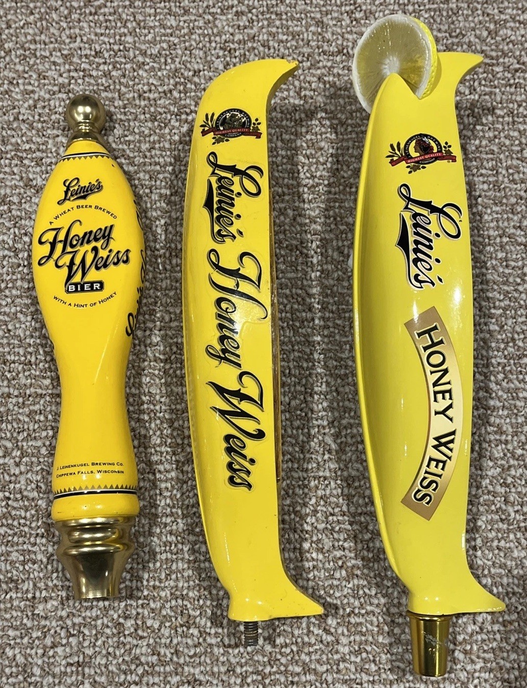 3 Lot Different Leinie's Leinenkuegel's Honey Weiss Bier Beer Tap Handle Canoe 3 Lot Different Leinie's Leinenkuegel's Honey Weiss Bier Beer Tap Handle Canoe