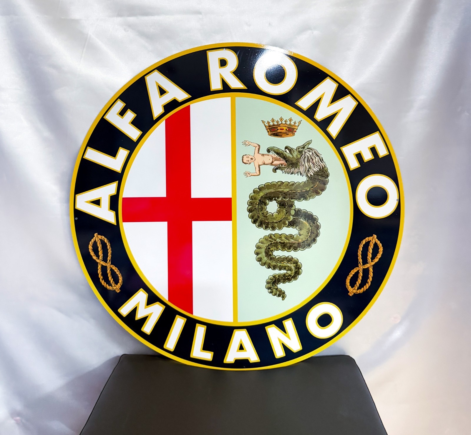 Alfa Romeo Milano Italian Automotive Emblem Heavy Metal Sign – 76 cm (29.9”)