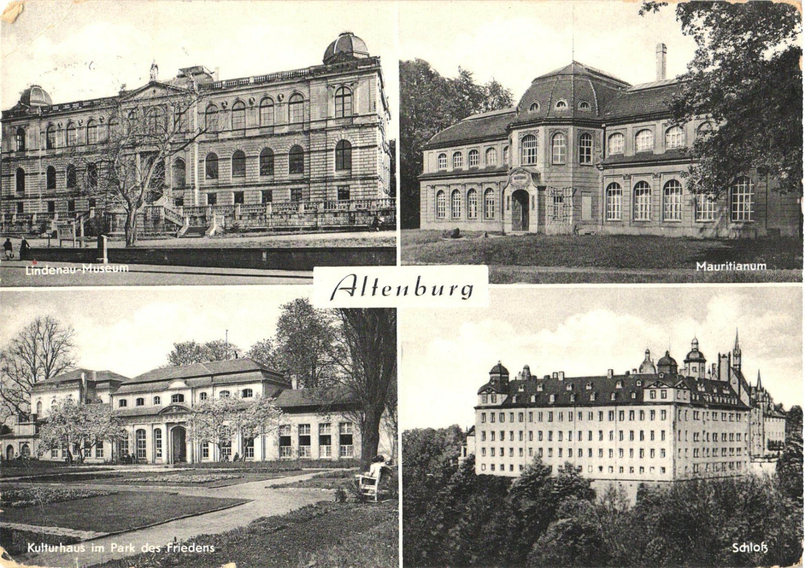 Altenburg Germany Multi-View Lindenau Museum Castle Chrome Postcard 1962 GDR Altenburg Germany Multi-View Lindenau Museum Castle Chrome Postcard 1962 GDR
