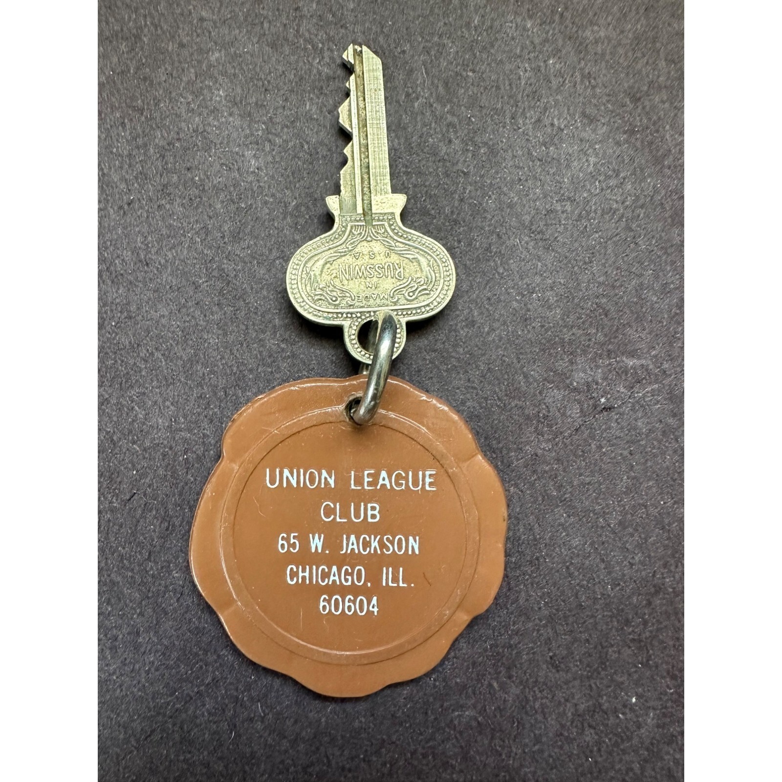 Vintage Union League Club Chicago Illinois Plastic Fob and Key #1704 Vintage Union League Club Chicago Illinois Plastic Fob and Key #1704
