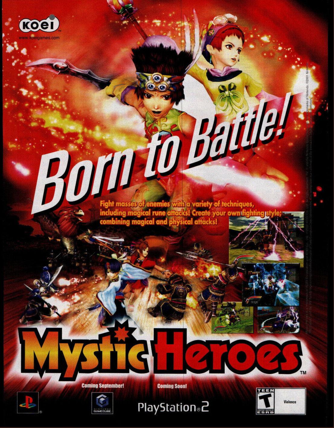 Mystic Heroes - KOEI Video Game Print Ad / Poster Promo Art 2002