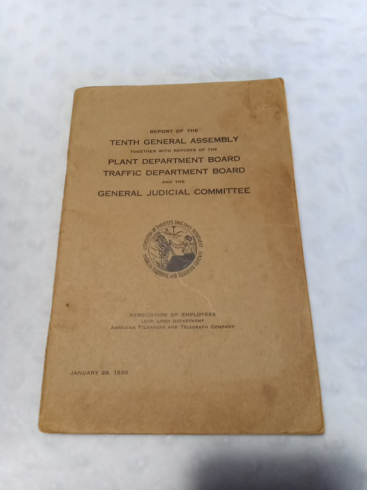 1930 Report Of The 10th General Assembly American Telephone & Telegraph Company