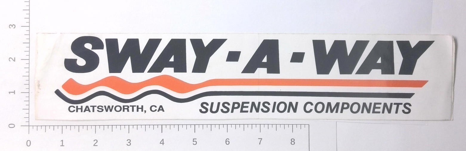 Vintage Sway-A-Way Suspension Components Racing Bumper Sticker