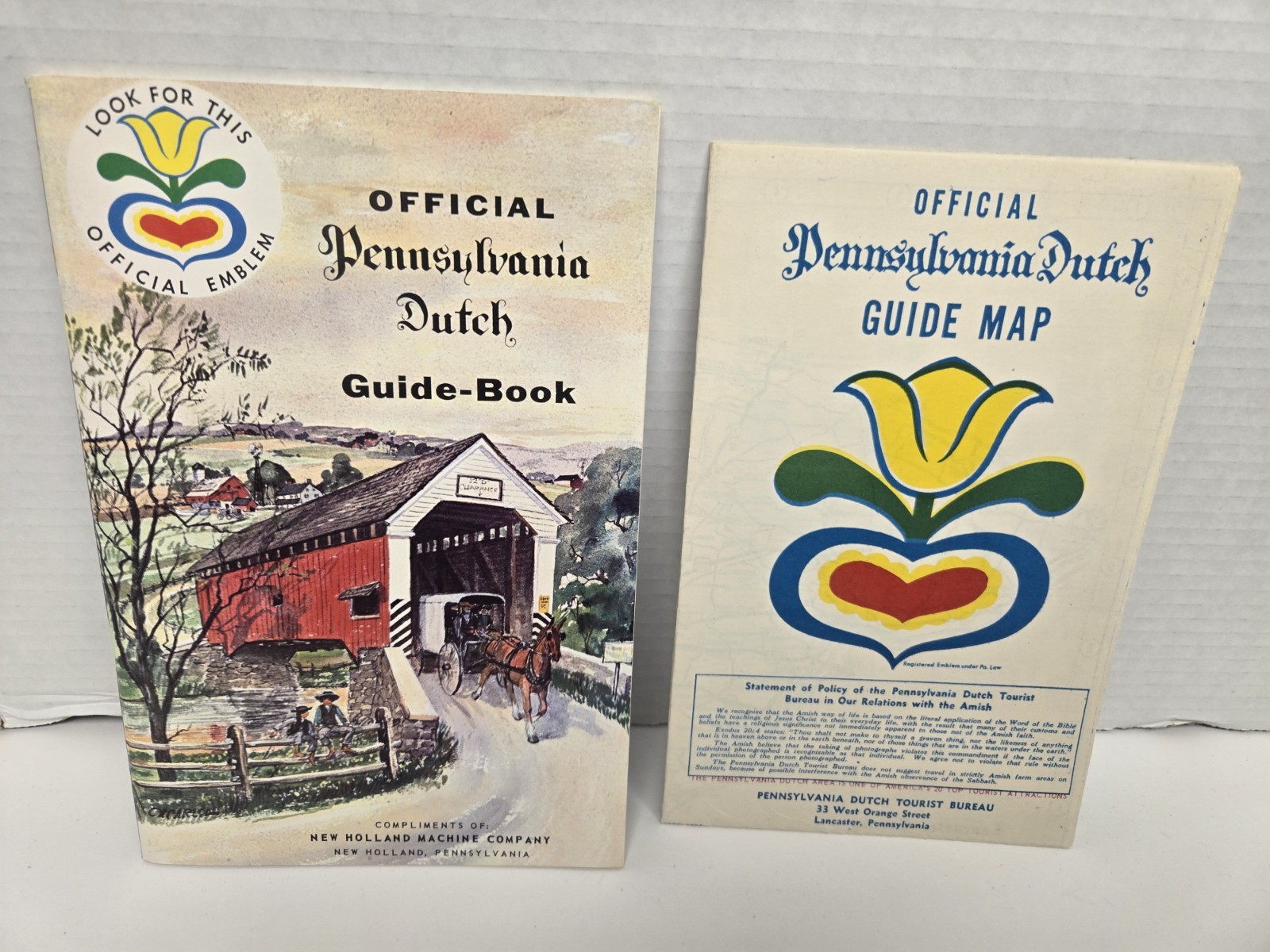 1963 Pennsylvania Dutch Guide Book & Tourist Map Lancaster Amish Vintage PA