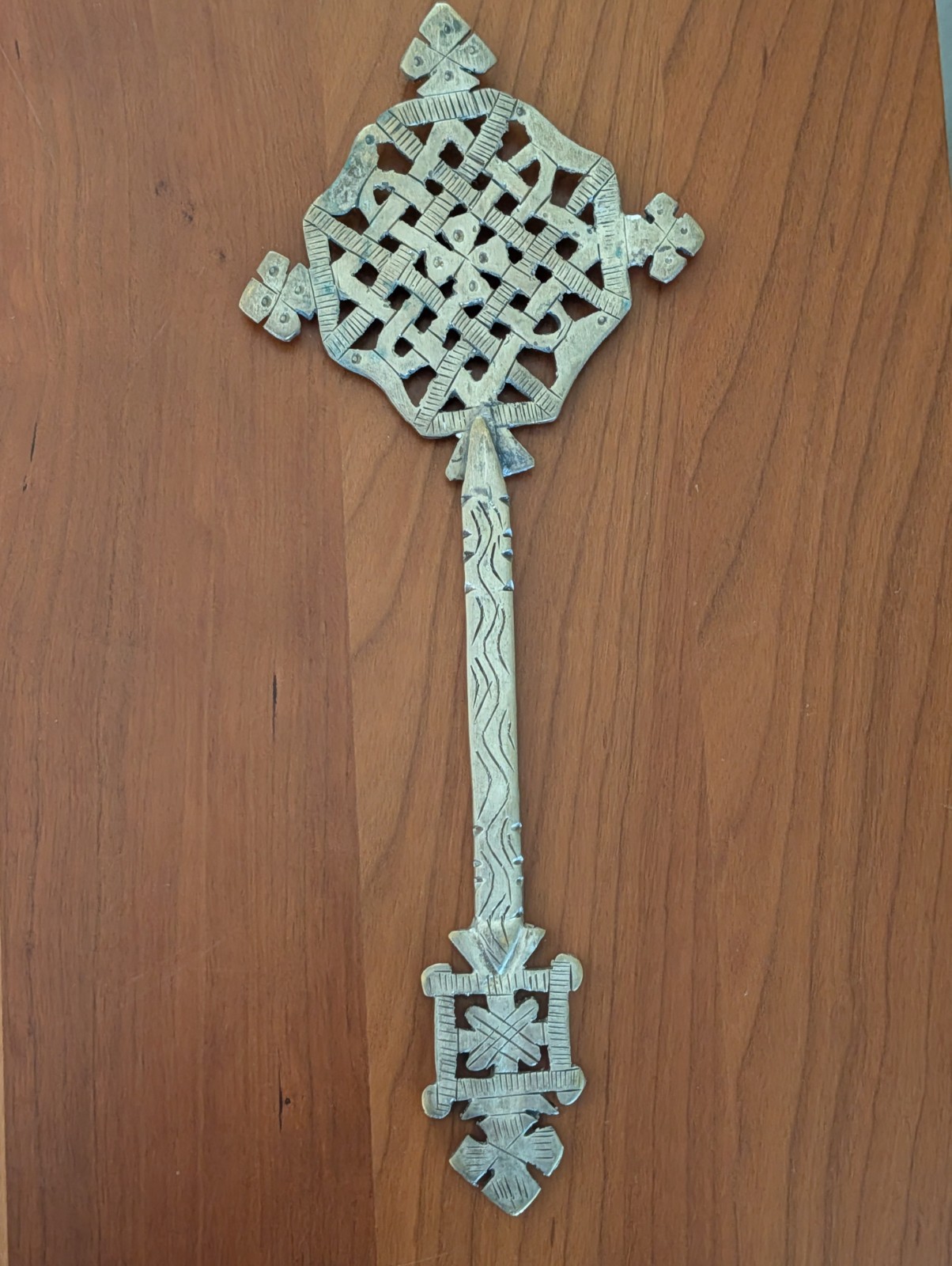 Vintage Ethiopian Orthodox Blessing Handheld Cross – Elaborate Design Africa