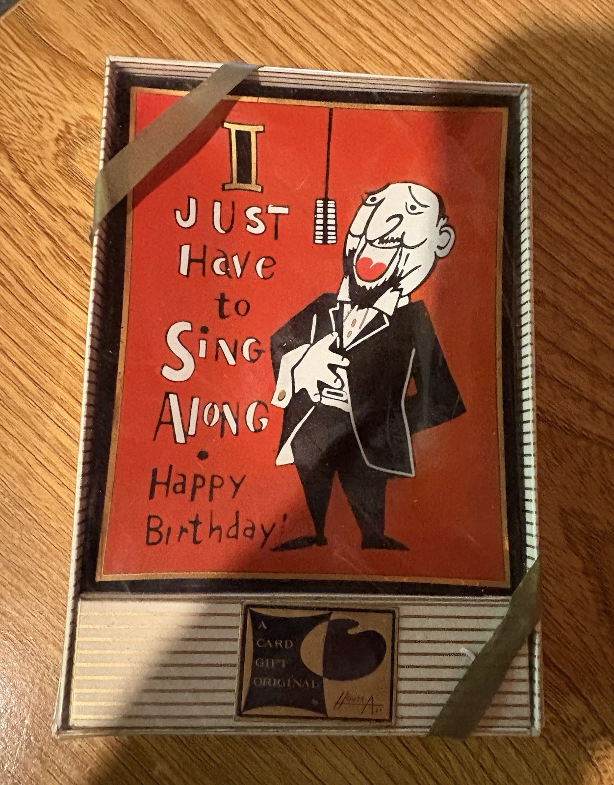 Vintage Houze Art Glass Happy Birthday Trinket Dish Tray NOS In Box MCM Gift