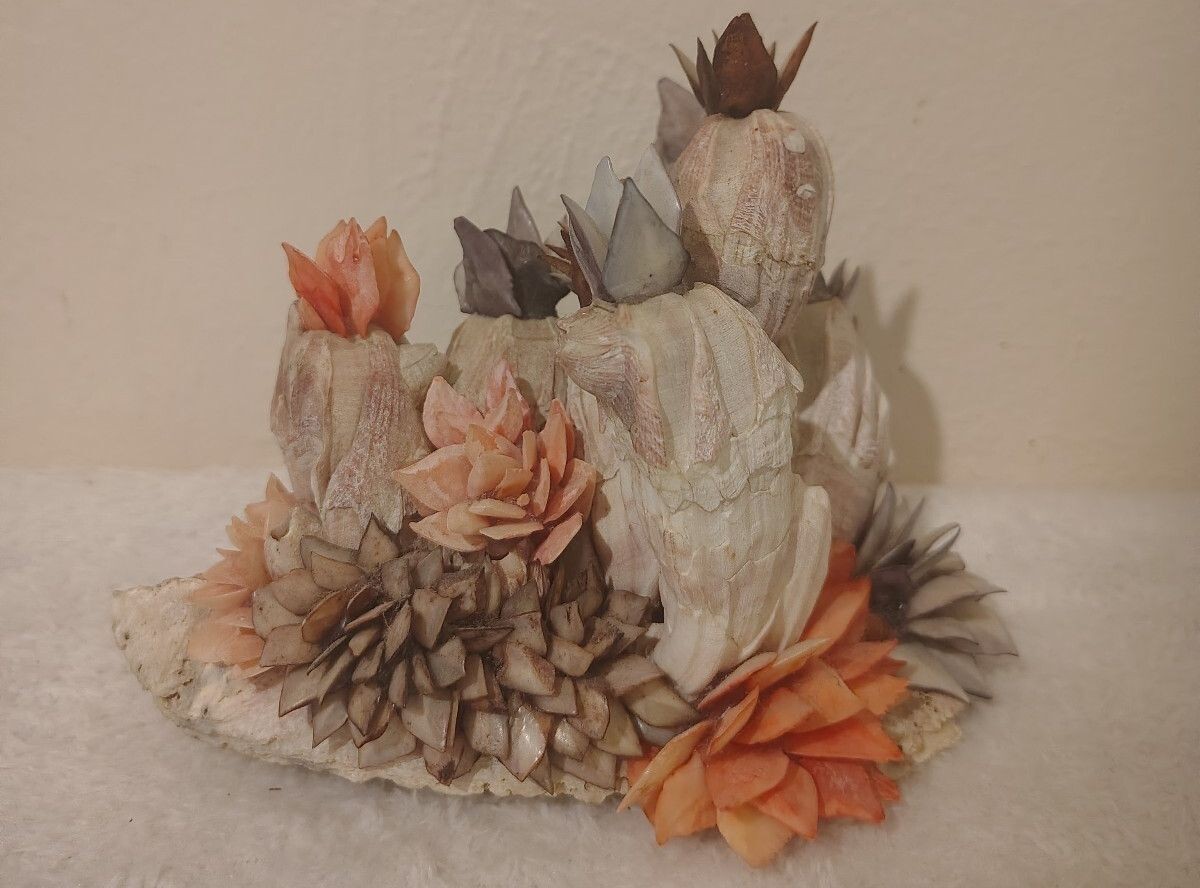 Vintage Seashell Cactus Shellcraft Succulent Flower Sculpture Oyster SOLD AS IS Vintage Seashell Cactus Shellcraft Succulent Flower Sculpture Oyster SOLD AS IS