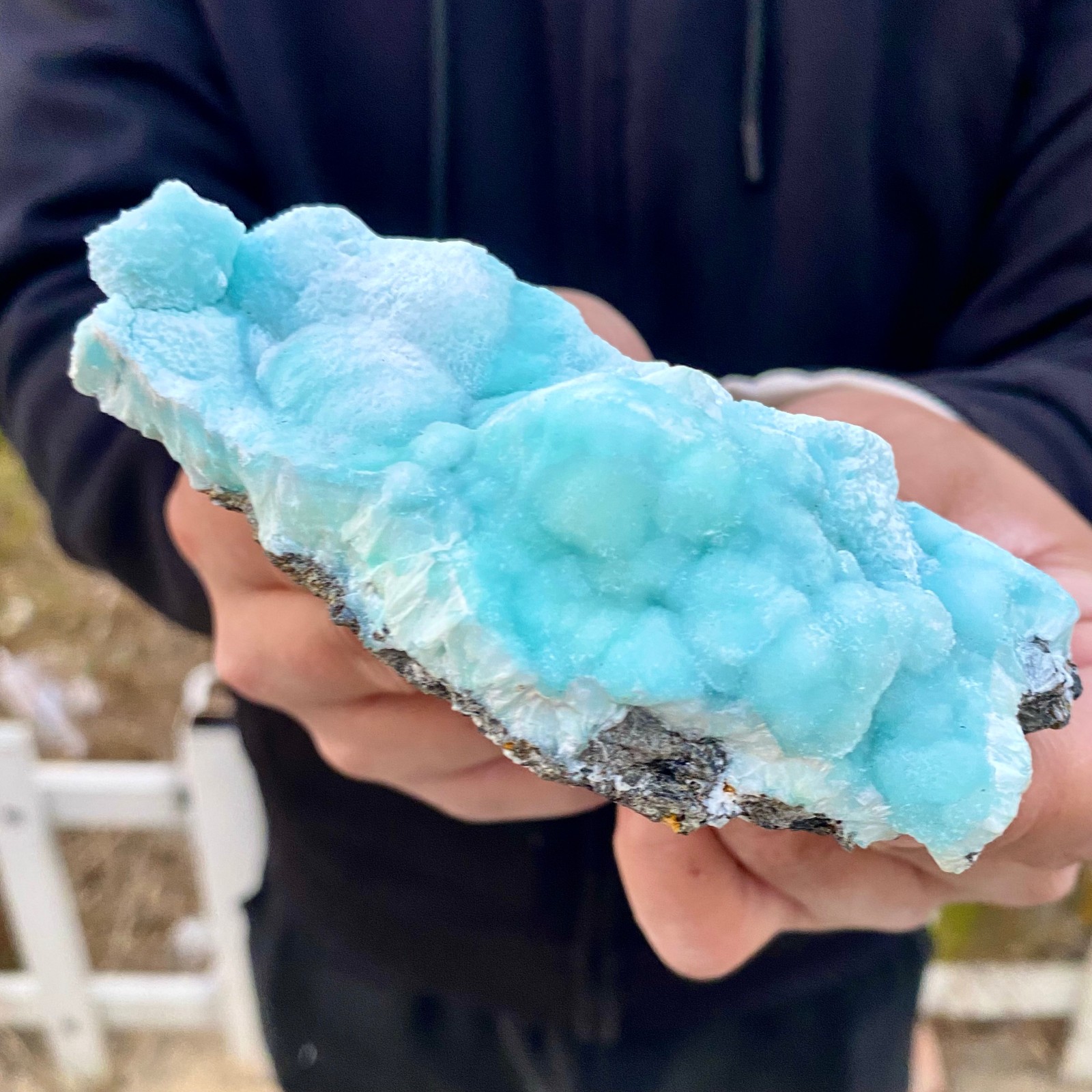 165G Natural blue texture stone crystal,Heteropolar of Chinese blue aragonite
