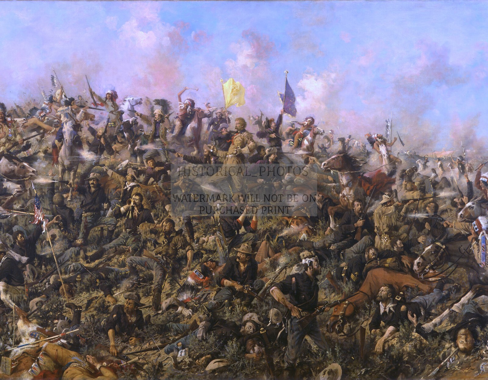 CUSTERS LAST STAND BATTLE OF LITTLE BIGHORN INDIAN WARS PAINTING 11X14 PHOTO CUSTERS LAST STAND BATTLE OF LITTLE BIGHORN INDIAN WARS PAINTING 11X14 PHOTO