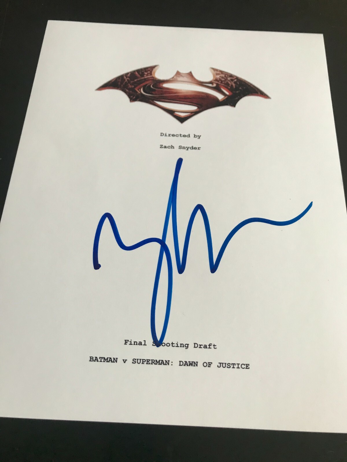 ZACH SNYDER SIGNED AUTOGRAPH MOVIE SCRIPT BATMAN SUPERMAN MAN OF STEEL COA X1