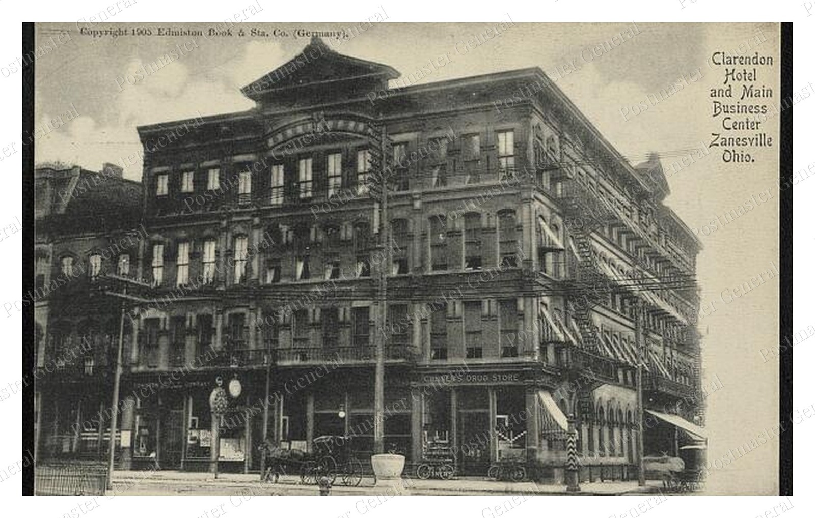 Zanesville Ohio Clarendon Hotel Standard Postcard COPY RPPC Zanesville Ohio Clarendon Hotel Standard Postcard COPY RPPC